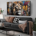 JuhaiArt Brown Wall Art Lion Artwork Graffiti Wall Decor Animal Canvas Art for Living Room Bedroom Home Office Prints Colorful Large Picture 29" x 59"