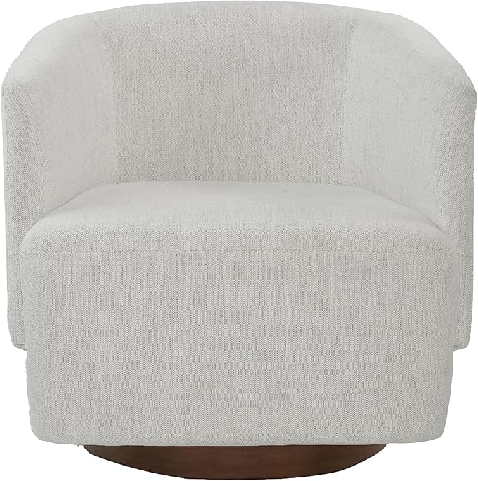 MINCETA Accent Chair,Modern Swivel Chairs for Living Room and Bedroom Reading with Wood Base,Set of 2,Performance Fabric in Ivory