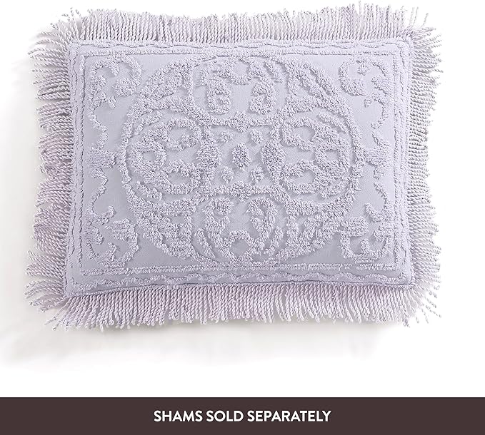 Beatrice Home Fashions Medallion Chenille Bedspread, Full, Lavender