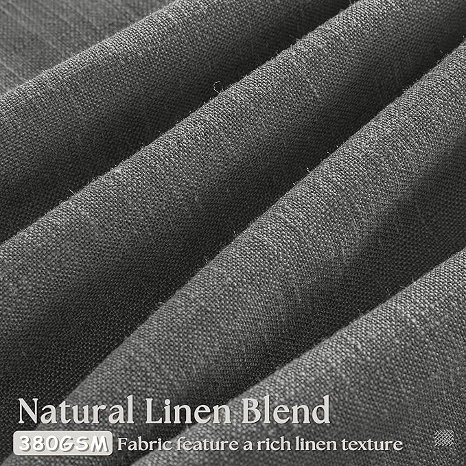 Charcoal Grey 84 Inch Pinch Pleated Linen Curtains 2 Panel Set for Living Room Thick Linen Textured Drapes 84 Inches Long Pinch Pleat Drapes Semi Sheer Curtain for Dining Bedroom Dark Slate Grey