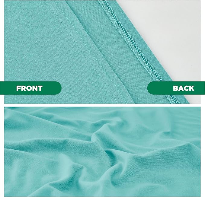 Biscaynebay Decorative Box Spring Cover Full & Full XL Size, Aqua Luxurious Jersey Knitting Stretchy Wrap Around 4 Sides Bed Skirt for Home/Hotels, Easy Fit Wrinkle & Fade Free Machine Washable