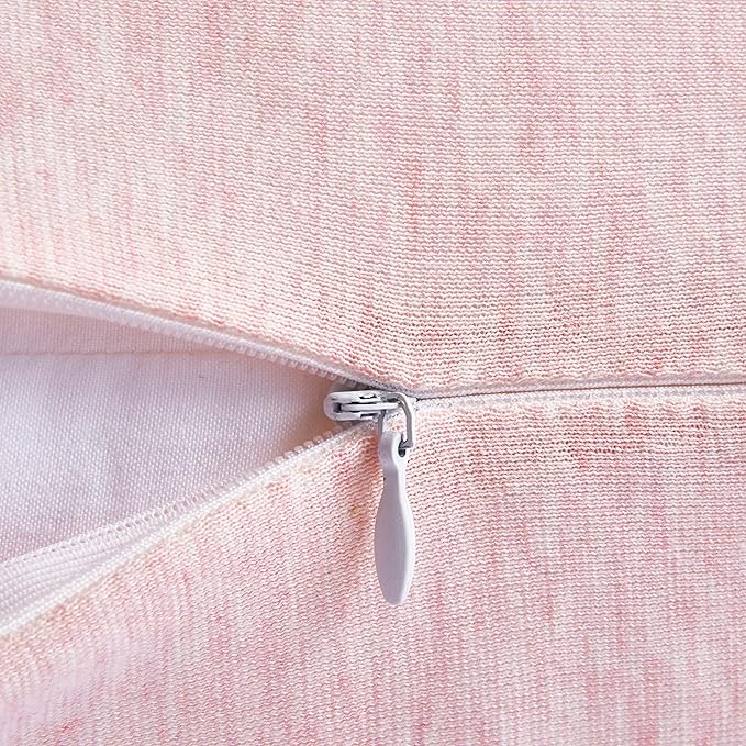 Oubonun 100% Jersey Cotton Body Pillow Cover with Zipper - Luxury Soft Removable Pillow Case - Long Fuzzy - Knitted (Baby Pink, 21"X54")
