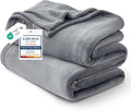 Bedsure GentleSoft Fleece Bed Blankets Large Size Grey - Soft Lightweight Fuzzy Cozy Luxury Oversized King Blanket Microfiber, Room Home Decor Gifts for Women and Men, 120x120 inches