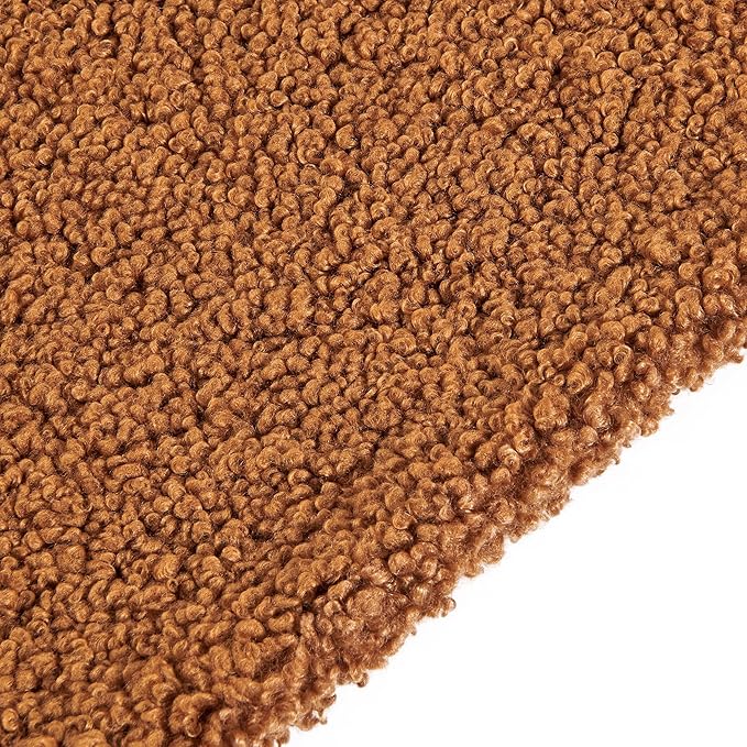 HiEnd Accents Teddy Throw Blanket, 50x60 inch, Caramel, Boucle Throw Blanket, Soft Cozy Classic Chic Casual HeavyBlanket, Modern Rustic Plush Comfy Warm Blanket for Bed, Sofa