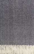 Alashan Cashmere Cotton Acrylic Adirondack Herringbone Woven Throw - Onyx - Lightweight Blanket