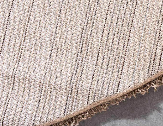 Unique Loom Solid Shag Collection Area Rug (7' 10" Round, Sandy Brown)