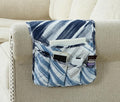 Brilliant Sunshine Blue Grey Stripes Patchwork Couch Armrest 5 Pockets Organizer, Slip Resistant Recliner Armchair Caddy, Washable Remote Controls Holder, Storage for Magazine, Tablet, iPad, Blue Grey