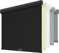 ChrisDowa Cordless Blackout Roller Shades for Windows, Striped Free-Stop Window Blinds with Privacy, Thermal Insulated Window Shades for Home, Office and Door. Black, 28" W x 72" H