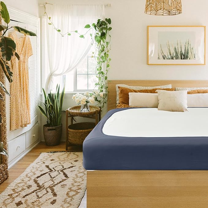 Biscaynebay Decorative Box Spring Cover Full & Full XL Size, Dark Grey Luxurious Jersey Knitting Stretchy Wrap Around 4 Sides Bed Skirt for Home/Hotels, Easy Fit Wrinkle & Fade Free Machine Washable