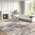 AMADA HOMEFURNISHING 8x10 Area Rugs for Living Room, Modern Abstract Rug with Non-Slip Backing & Low Pile, Large Washable Rug with Abstract Pattern for Bedroom, Dinning Room, Home Office,Brown