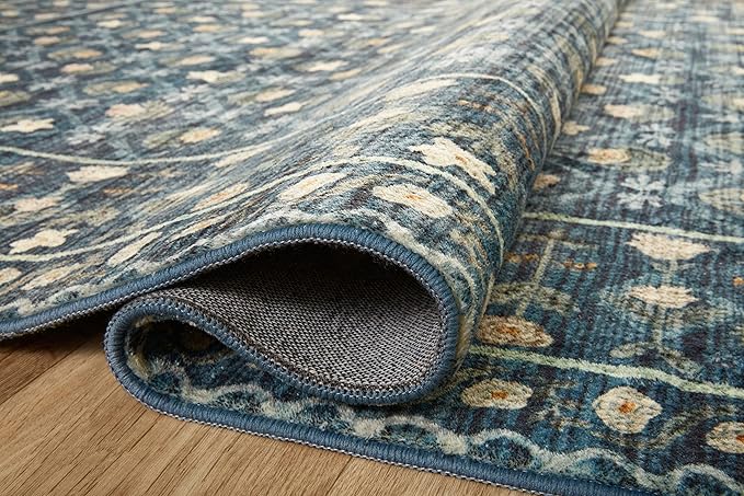 Loloi Rifle Paper Co. Eden Collection EDE-03 Lattice Indigo 2'-0" x 5'-0" Accent Rug feat. CloudPile™