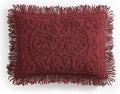 Beatrice Home Fashions Medallion Chenille Bedspread, King Sham, Burgundy