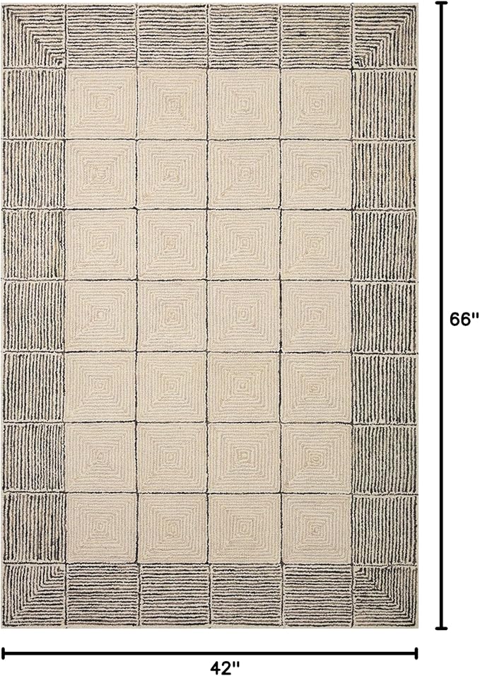 Loloi Chris Loves Julia Francis Collection FRA-02 Cream/Black 3'-6" x 5'-6" Accent Rug