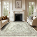 vivorug 8x10 Area Rugs for Living Room, Non-Slip Backing Washable Rug 8x10, Sage Green Large Area Rug Soft Carpet for Bedroom Dining Room, Vintage, Easy Clean, Durable, Low Pile Rug Under Table