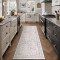 Gray Runner Rug 3x8 Hallway Machine Washable Kitchen Vintage Distressed Non Slip Long Carpet Indoor Grey Retro Floral Bedroom Accent Throw Rug for Bathroom Office Laundry Dining Living Room
