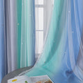 XiDi Curtains for Bedroom Decor, Rainbow BluGrenGrey-34-90