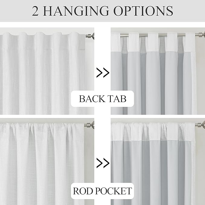 Vision Home Rod Pocket Back Tab White Total Blackout Bedroom Curtains 95 inch for Living Room Nursery Window Panels Thermal Insulated Energy Efficient Soundproof Pure White Drapes 2 Panels 50" Wx95 L
