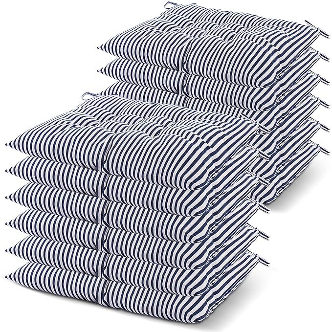 Geetery 12 Pcs Floor Pillows for Classroom Bulk Square Seating Cushions for Floor Chair School Kindergarten Reading Corner, 15.7'' Large Thick Meditation Cushions Yoga Nursery Daycare (Stripe)