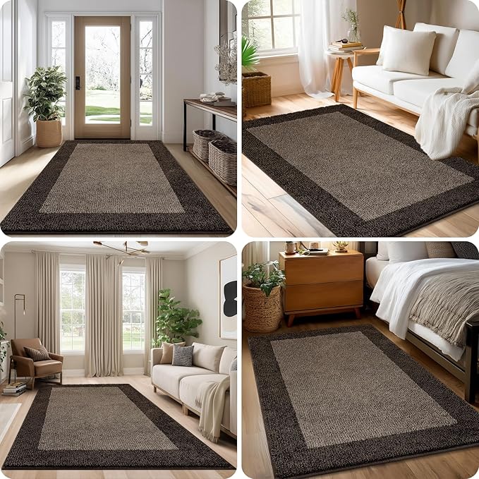 Washable Area Rug 48" x 72", Non Slip Kitchen Rug for Floor, Absorbent Entrance Runner Rug for Bedroom, Living Room, (Roll Packing)