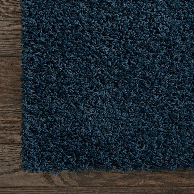 Unique Loom Solid Shag Collection Area Rug (10' x 13' 11" Rectangle, Sapphire Blue/ Navy Blue)