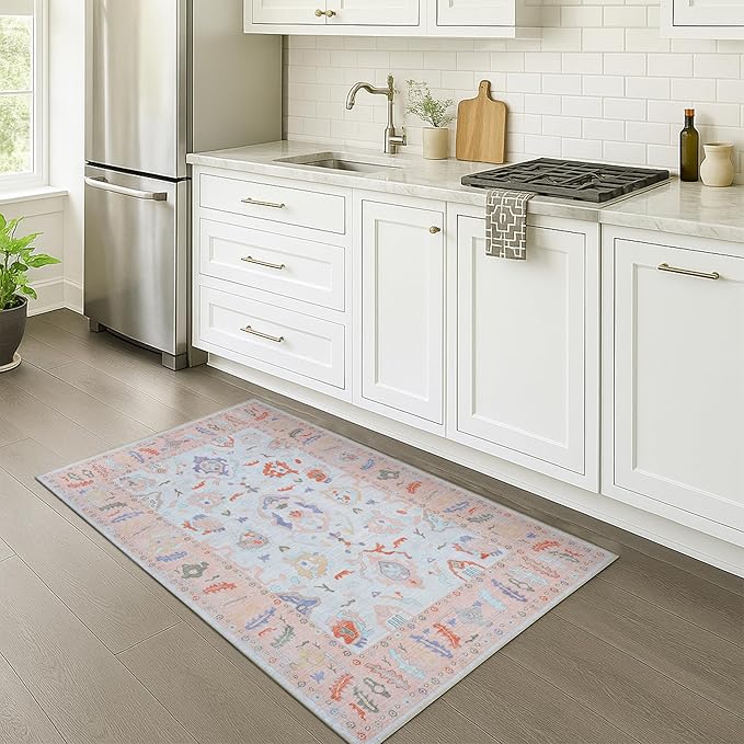 Fame Rugs Modern Oushak Rug 2'6"x13, Vintage Turkish Colorful Oriental Antique Inspired Long Runner Rugs, Luxury Living Room Bedroom (995BO, 2'6" x 13')