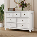 White Dresser for Bedroom, White 7 Drawers Dresser, Modern 7 Chest of Drawers, Closet Dresser, Farmhouse Dresser with 7 Storage Drawers Cabinet for Home Office, Study Room