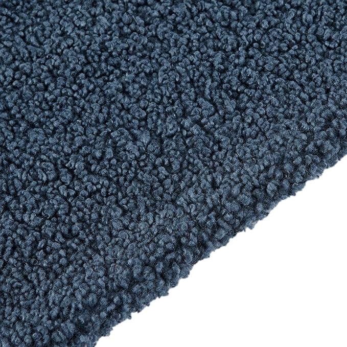 HiEnd Accents Teddy Throw Blanket, 60x90 inch, Midnight Blue, Boucle Throw Blanket, Soft Cozy Fluffy Classic Chic Casual Heavy Blanket, Modern Rustic Plush Comfy Warm Blanket for Bed, Sofa