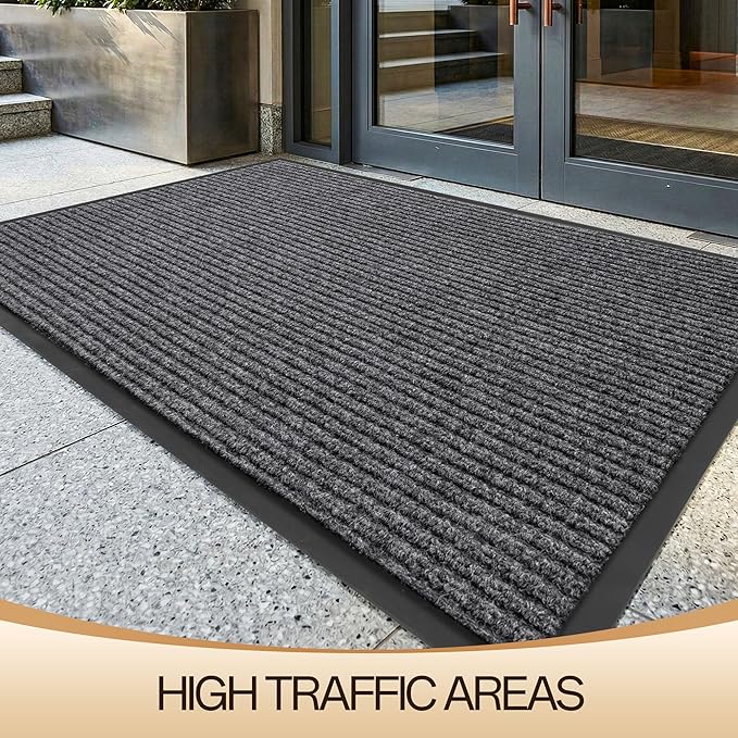 Amyracel Front Door Mat Indoor Outdoor Entrance, 24" x 72" All-Season Waterproof Doormat for Enterway, Heavy Duty Commercial Floor Mat, Fade Resistant, Rubber Back, Low Profile, Easy Clean