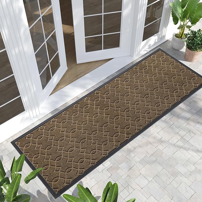Yimobra Outdoor Runner Rug 72x24, All-Season Waterproof Doormat Outdoor Entrance, Heavy Duty Non-Slip Outside Commercial Grade Door Mat, Easy Clean, Brown