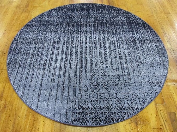 Unique Loom Del Mar Collection Area Rug - Jennifer (6' 1" Round, Blue/ Navy Blue)