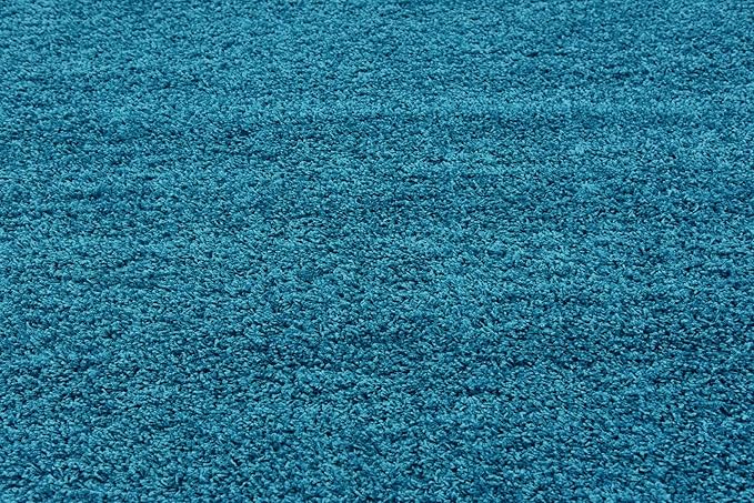 Unique Loom Solid Shag Collection Area Rug (8' Square, Turquoise)