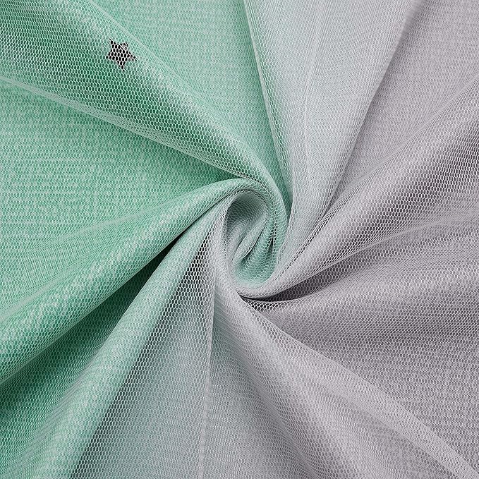 XiDi Bedroom Decor Blackout Curtains for Girl & Kids Room - Rainbow, Unicorn Wall Decals - Green, Light Grey - 52x63 Inch Long, 1 Panel