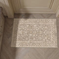 2x3 Deep Brown Entryway Area Rug Machine Washable Door Mat Kitchen Vintage Distressed Non Slip Carpet Indoor Retro Floral Accent Throw Small Rug for Bathroom Office Bedroom Living Dining Room