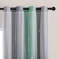 XiDi Curtains for Bedroom Decor, Rainbow Green LightgreyGrey52/45/1