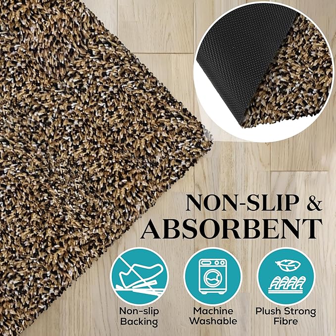 Premium Microfiber Indoor Door Mat – 20"x30" Washable Entry Mat, Non-Slip, Waterproof Backing, Super Absorbent, Low Profile Entryway Doormat for Indoor Entrance