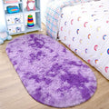 Noahas Oval Fluffy Purple Rug 2.6X5.3 Small Kids Rugs for Bedroom Girls And Boys Aesthetic,Bedside Bedroom Rug,Ultra Soft Runner Carpet Modern Shaggy Nursery Area Rugs Home Decor''