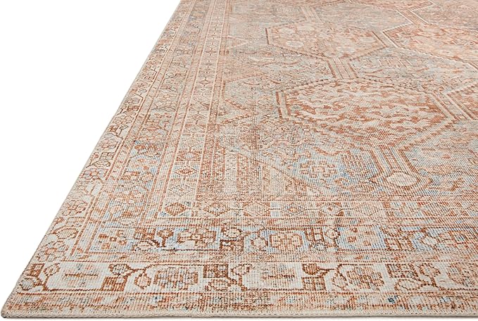 Loloi Chris Loves Julia Jules Collection JUL-04 Tangerine/Mist 2'-6'' x 9'-6'', .13" Pile Height, Runner Rug