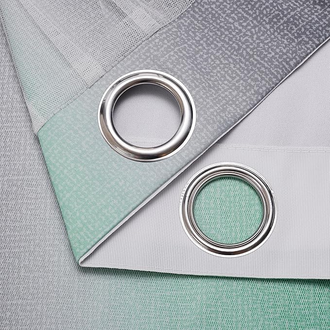 XiDi Curtains for Bedroom Decor, Rainbow Green LightgreyGrey52/96/1