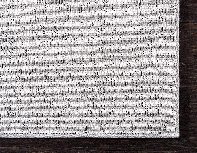 Unique Loom Del Mar Collection Area Rug - Jennifer (10' x 14' 1" Rectangle, Gray/ Black)