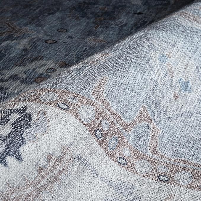 Fame Rugs Gray Modern Oushak Rug 8x10, Vintage Turkish Colorful Oriental Washable Antique Inspired Large Area Rugs, Luxury Living Room Bedroom (Gbeige, 7'6 x 10')
