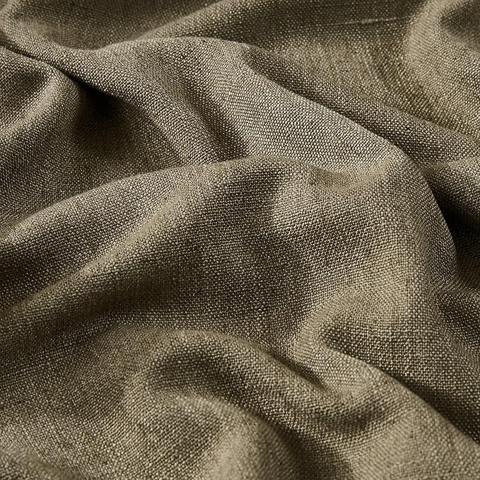 Vision Home Brown Linen Full Blackout Curtains for Bedroom Living Room Darkening Soundproof Window Curtains 102 inch Thermal Insulated Rod Pocket Back Tab Linen Drapes 2 Panels 56" Wx102 L