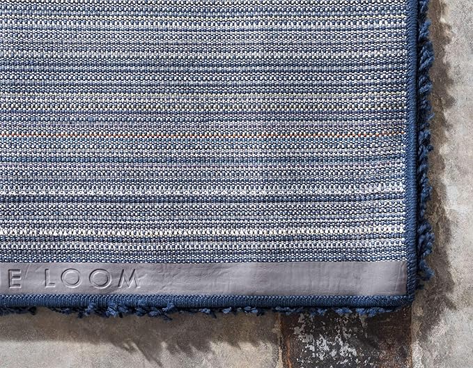 Unique Loom Solid Shag Collection Area Rug (2' 2" x 3' 1" Rectangle, Sapphire Blue/ Navy Blue)