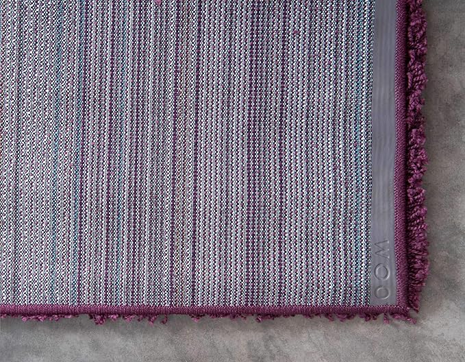 Unique Loom Solid Shag Collection Area Rug (3' 3" x 5' 3" Rectangle, Eggplant Purple)