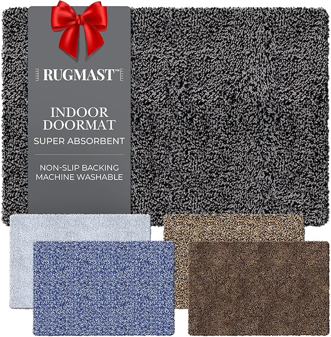 Premium Microfiber Indoor Door Mat – 36"x60" Washable Entry Mat, Non-Slip, Waterproof Backing, Super Absorbent, Low Profile Entryway Doormat for Indoor Entrance