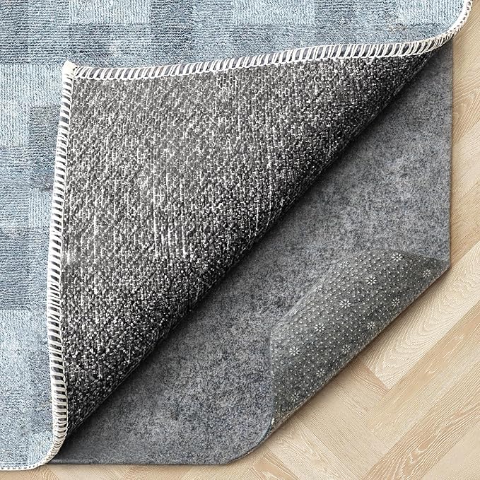 Felt Rug Pad with Gripper Dots, 2x6 Ft Non-Slip Rug Underpad with PVC Backing, 1/6" Thick Cushioned Carpet Pad Gripper for Hardwood Floors, Vinyl & Tile, Under Rug Padding Floor Protection