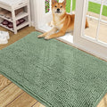 OLANLY Dog Door Mat for Muddy Paws 48x30, Absorbs Moisture and Dirt, Absorbent Non-Slip Washable Doormat, Quick Dry Chenille Mud Mat, Entry Indoor Entryway Carpet for Inside Floor, Olive Green