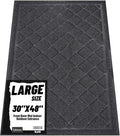 Front Door Mat Indoor Outdoor Entrance, 30" x 48" All-Season Heavy Duty Waterproof Doormat, Non-Slip Absorbent Entryway Mat, Easy to Clean, Low Profile Commercial Floor Mat for Indoor Outdoor