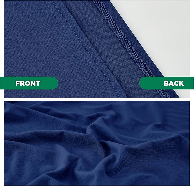 Biscaynebay Decorative Box Spring Cover Full & Full XL Size, Navy Luxurious Jersey Knitting Stretchy Wrap Around 4 Sides Bed Skirt for Home/Hotels, Easy Fit Wrinkle & Fade Free Machine Washable