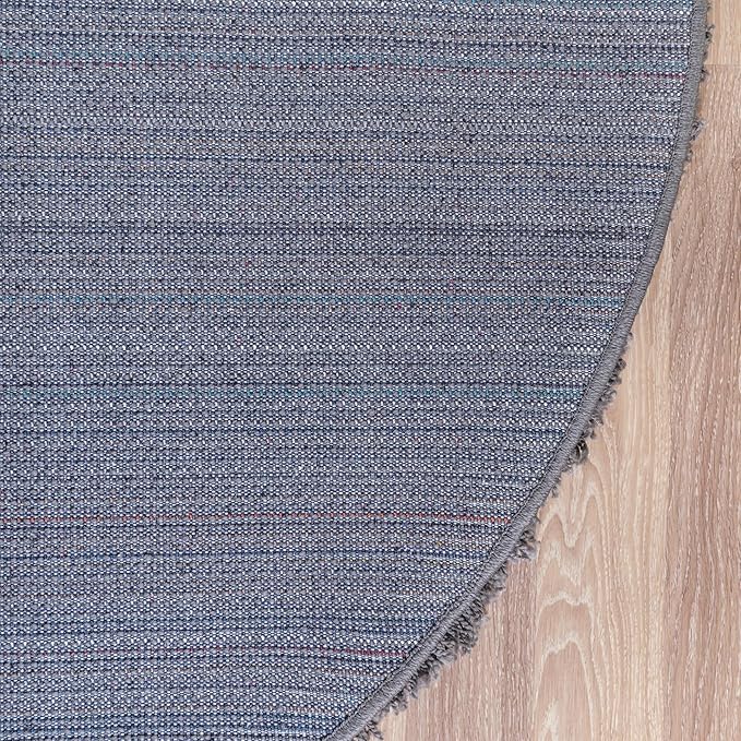 Unique Loom Solid Shag Collection Area Rug (6' 1" Round, Graphite Gray)