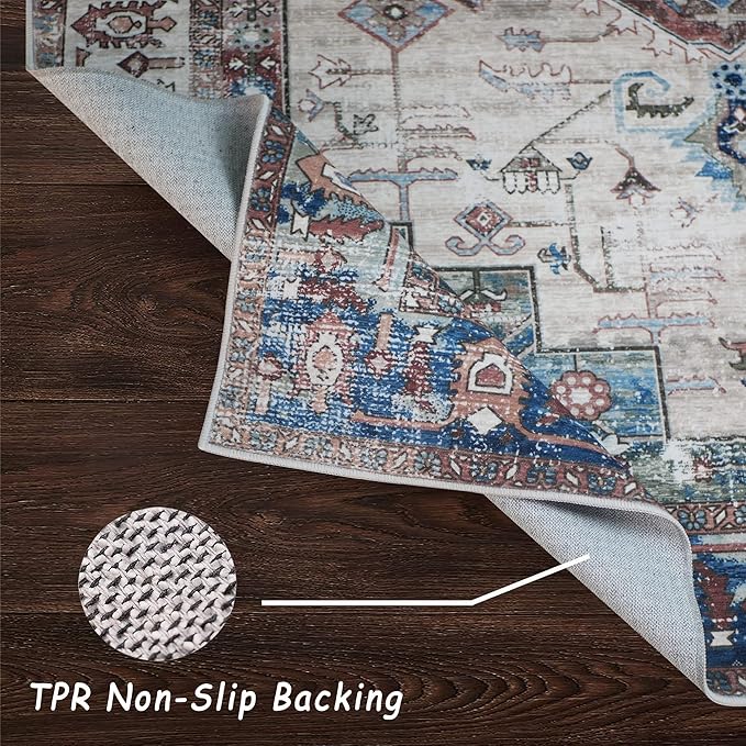 vivorug Runner Rug 2'x8' Vintage Washable Non-Slip Runners for Hallways Kitchen Entryway Laundry Room Carpet Hallway Runner Brown